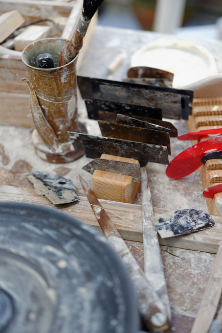 Walter Keeler in his studio at Penallt, 2014