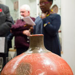 The opening of the retrospective exhibition of work by Siddig El Nigoumi and the launch of Alan Windsor’s book about Nigoumi with Magdelena Odundo