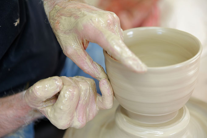 Jim Malone in 2013 - throwing a Chawan