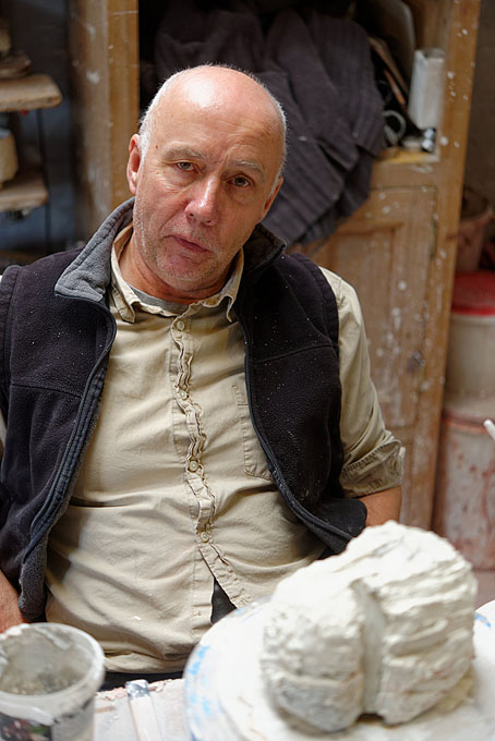 Margaret and Eddie Curtis working together in their studio in Co. Durham