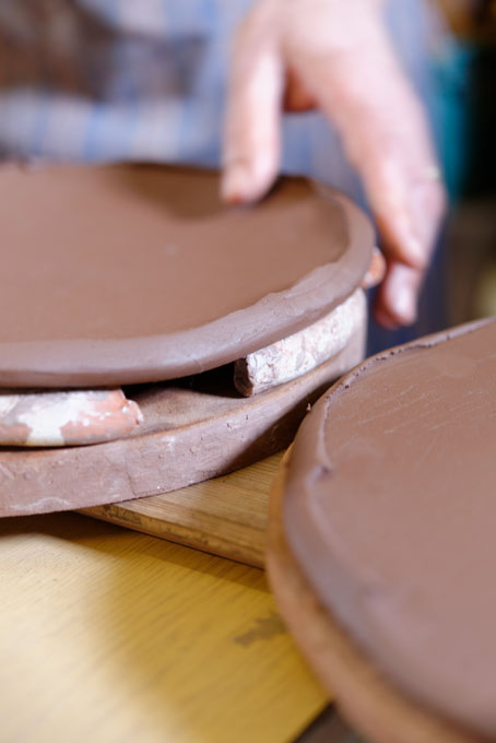 Dylan Bowen working at his studio in Tackley, Oxfordshire June 2014