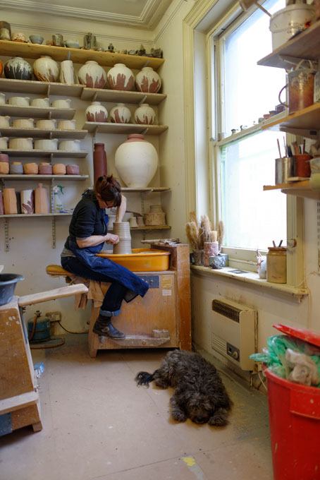 Lisa Hammond in her studio at Maze Hill, London - 2014