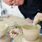 Jim Malone in 2013 - throwing a chawan