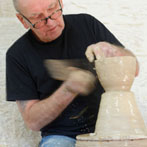 Jim Malone in 2013 - paddled decoration on a chawan