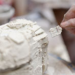 Margaret and Eddie Curtis working together in their studio in Co. Durham