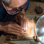 A master carver and a master printer working in the traditional Japanese Woodblock printing method. With thanks to the Adachi Institute