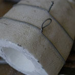 Lucien Taylor, Silversmith.  Demonstrating the casting of pewter using cuttlefish.