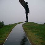 Northumberland, The Angel of the North by Anthony Gormley - in the rain