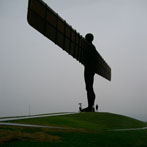 Northumberland, The Angel of the North by Anthony Gormley - in the rain