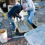 Kigbeare Kiln Project - Svend and Bjorn getting the insulation layer recipe just right.