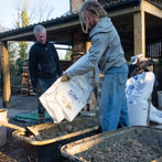Kigbeare Kiln Project - Svend and Bjorn getting the insulation layer recipe just right.