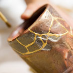 doing a demonstration Masterclass in Kintsugi with Lisa Hammond