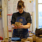 Lisa Hammond in her studio at Maze Hill, London - 2014