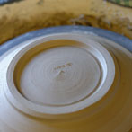 Muchelney Pottery 2014. John Leach’s pottery in Somerset. John turning plates