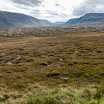The valley between Cranstackie and Cnoc a’Mhadaidh