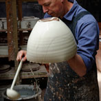 Nigel Lambert at work in his pottery in Gloucestershire 2014