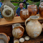 Earth and Fire, Rufford Abbey 2014. Darren Ellis at his stand