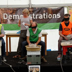 Earth and Fire, Rufford Abbey 2014. Potters Games: Blindfold throwing with Eddie Curtis, Stefan Bang and Sigerd Boehmer