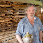 Tim Hurn working in his pottery in Dorset