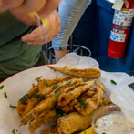 Some of the tasty food we ate - Fries with Eyes: the eyes wer nowhere to be seen.